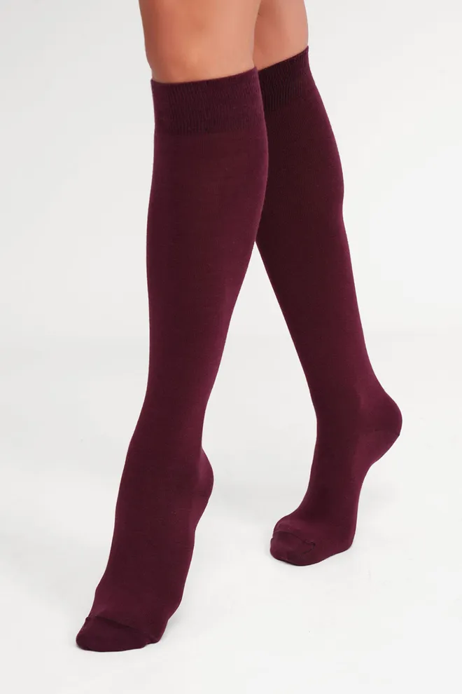 Женские хлопковые гольфы WG1 CLASSIC 2501 Giulia (marsala), бордовый