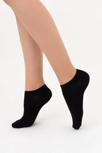 Женские короткие носки из бамбука WS1 BAMBOO Giulia (black), черный