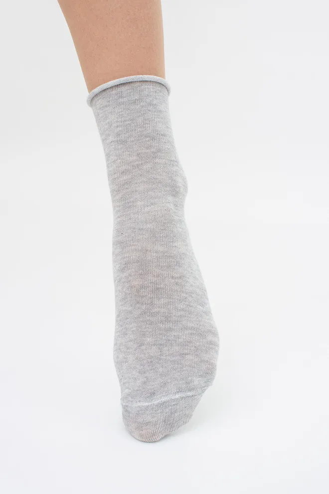 Женские носки классические без резинки WS2 CLASSIC FREE Giulia (silver melange), серый