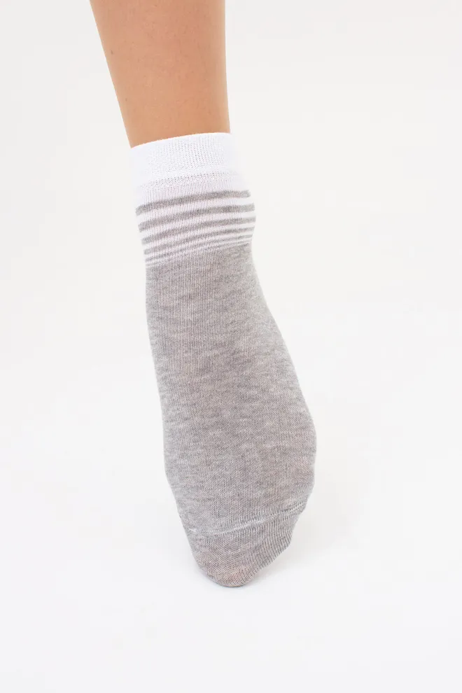 Женские носки в полоску комплект из 2-х пар WS2 FASHION SET 2405 (пак х2) Giulia (light grey melange), серый