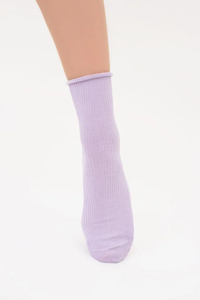 Жіночі шкарпетки в рубчик WS3 FASHION 060 Giulia (lilac), фіолетовий