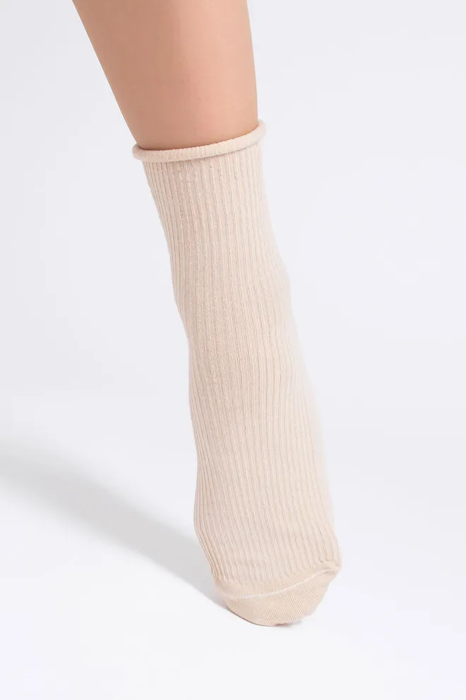 Женские носки в рубчик WS3 FASHION 060 Giulia (sand), бежевый