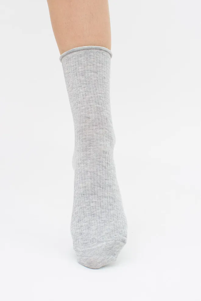 Жіночі шкарпетки в рубчик WS3 FASHION 060 Giulia (silver melange), cірий