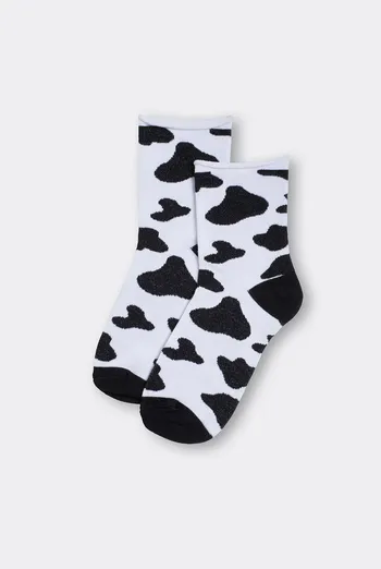 Женские анималистические носки WS2 FASHION 2505 Giulia (black/white), черный/белый