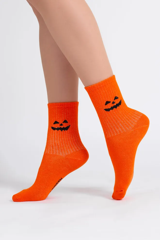 Женские носки с улыбкой на Хэллоуин WS3 HALLOWEEN STRONG 2501 Giulia (orange), оранжевый
