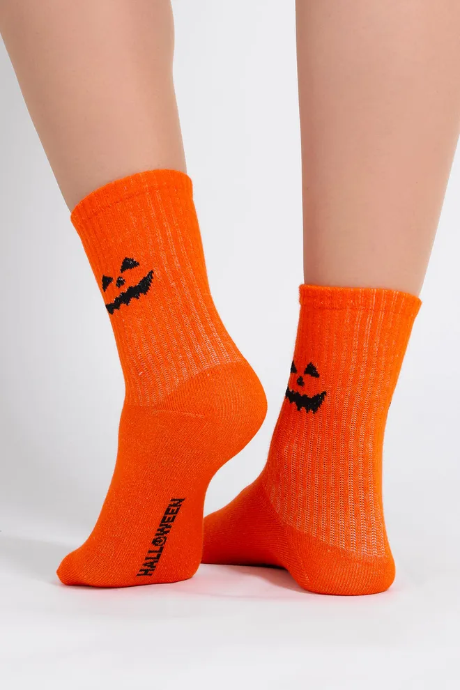 Женские носки с улыбкой на Хэллоуин WS3 HALLOWEEN STRONG 2501 Giulia (orange), оранжевый