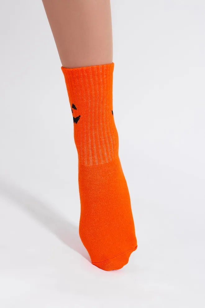 Женские носки с улыбкой на Хэллоуин WS3 HALLOWEEN STRONG 2501 Giulia (orange), оранжевый