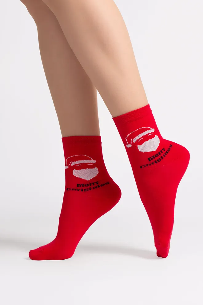 Женские носки новогодние WS3 NEW YEAR 2603 Giulia (red), красный