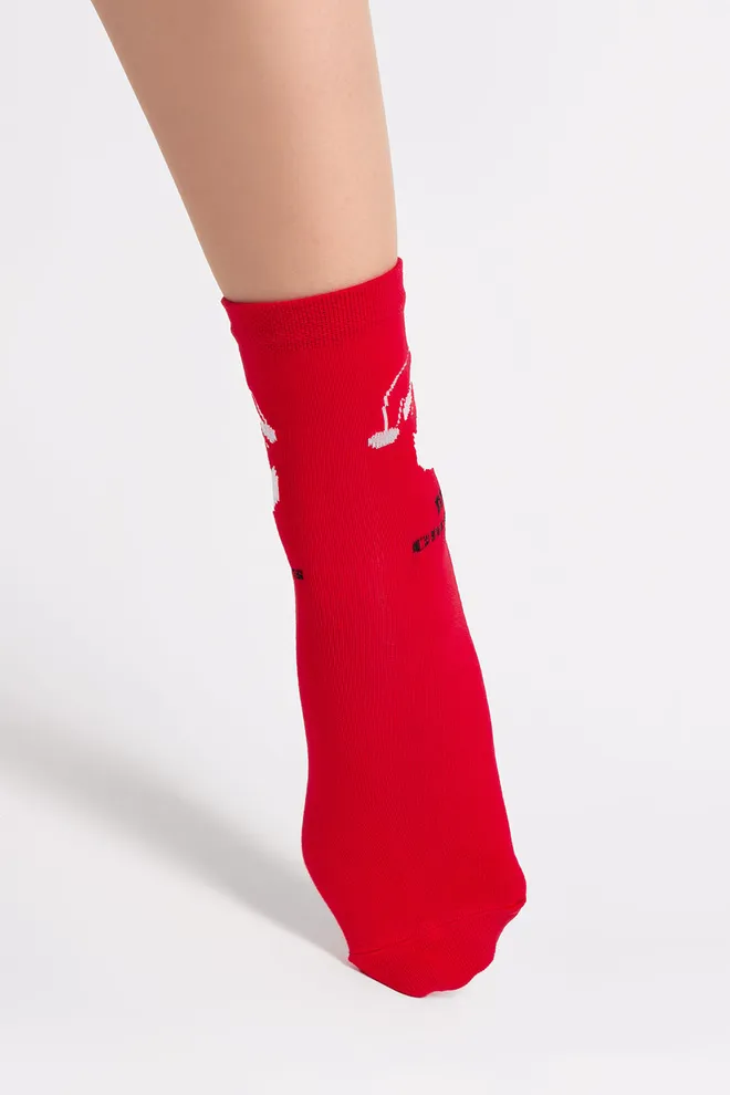 Женские носки новогодние WS3 NEW YEAR 2603 Giulia (red), красный