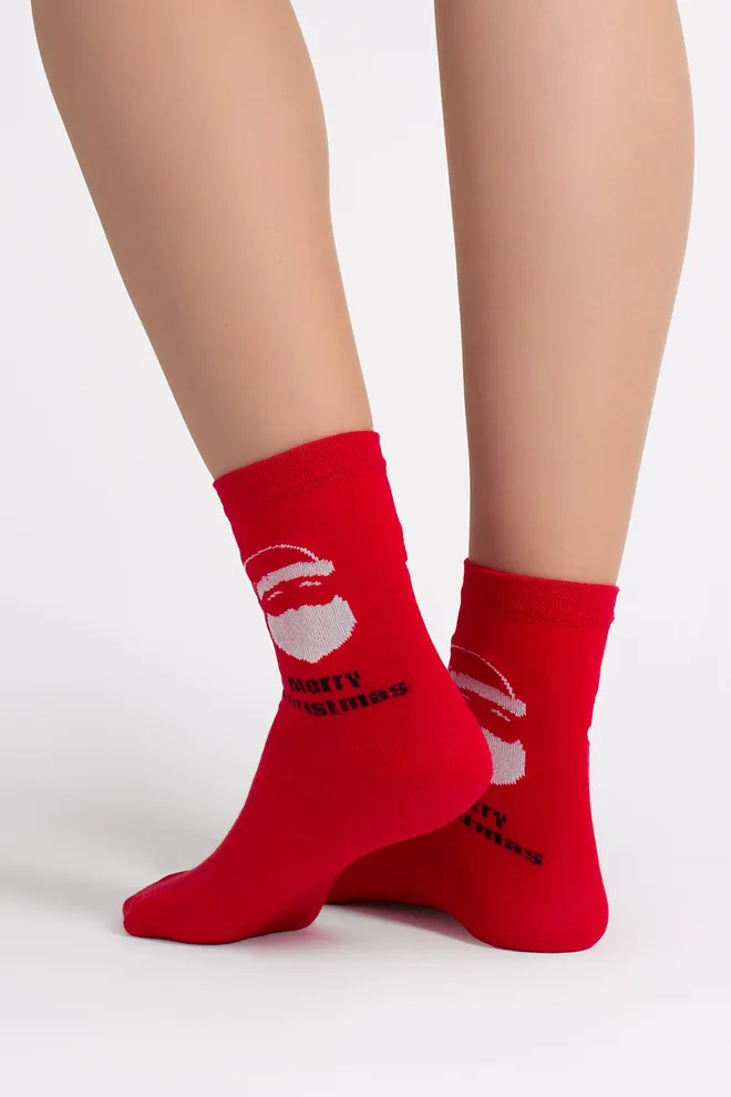 Женские носки новогодние WS3 NEW YEAR 2603 Giulia (red), красный
