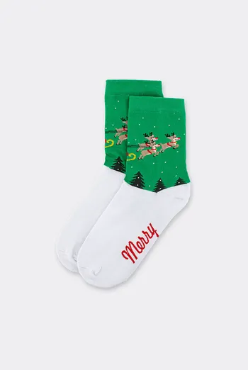 Женские рождественские носки WS3 NEW YEAR 2606 Giulia (green), зеленый