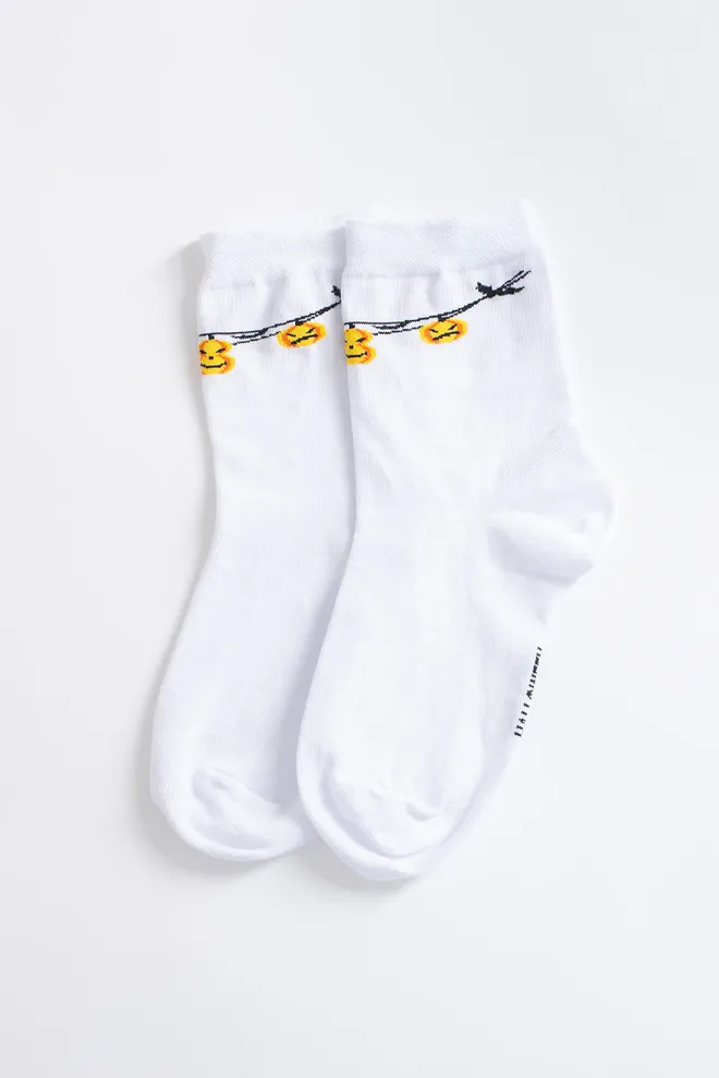 Женские носки с рисунком WS3 HALLOWEEN 2506 Giulia (white), белый