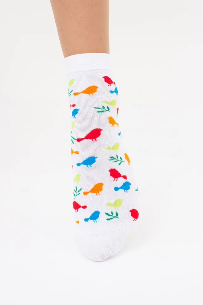 Жіночі шкарпетки з папугами (2 пари) WS2 FASHION SET 2406 (пак х2) Giulia (pastel turquoise), зелений