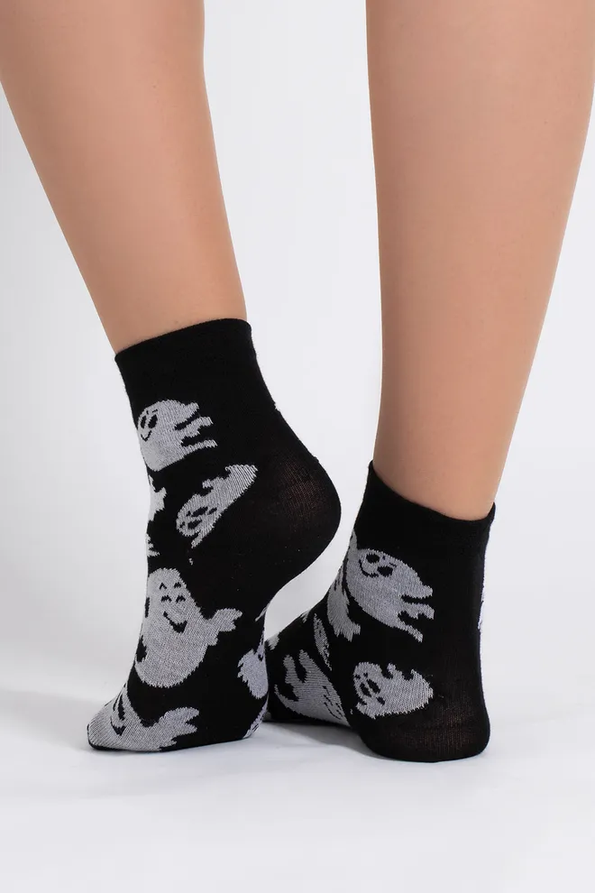 Женские носки с привидениями WS3 HALLOWEEN 2505 Giulia (black), черный