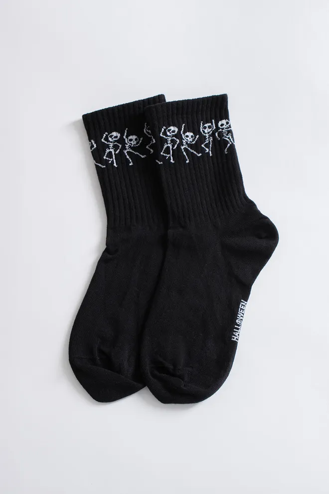 Женские носки с скелетами WS3 HALLOWEEN STRONG 2502 Giulia (black), черный