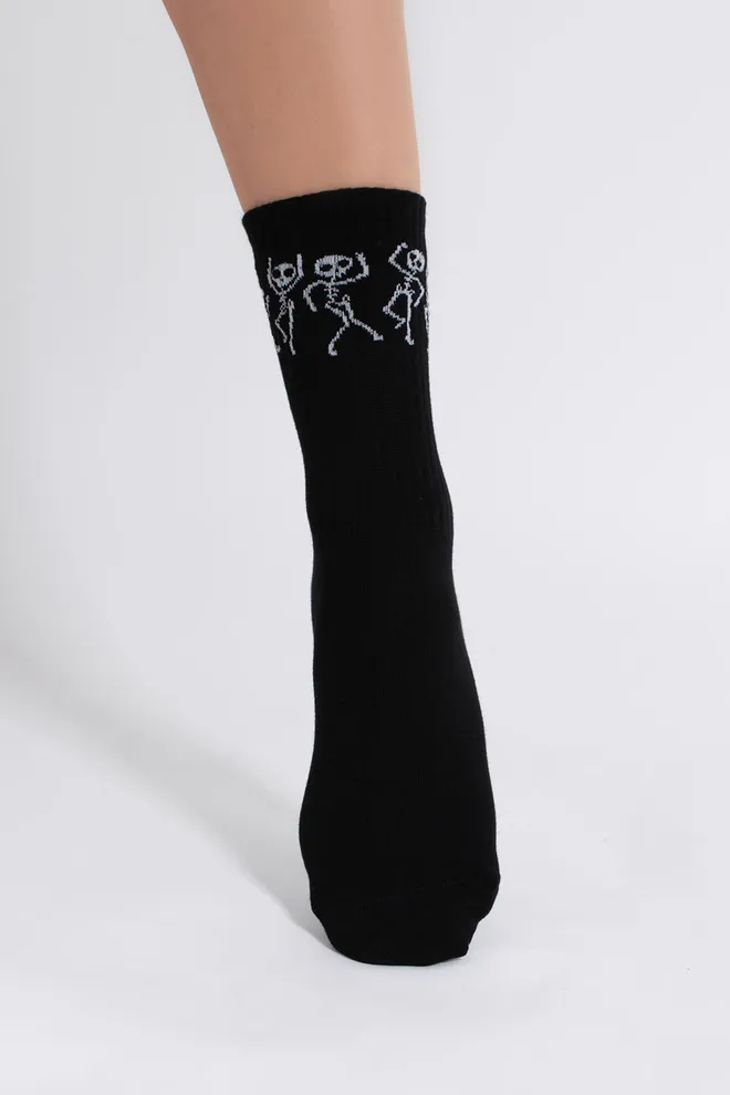 Женские носки с скелетами WS3 HALLOWEEN STRONG 2502 Giulia (black), черный