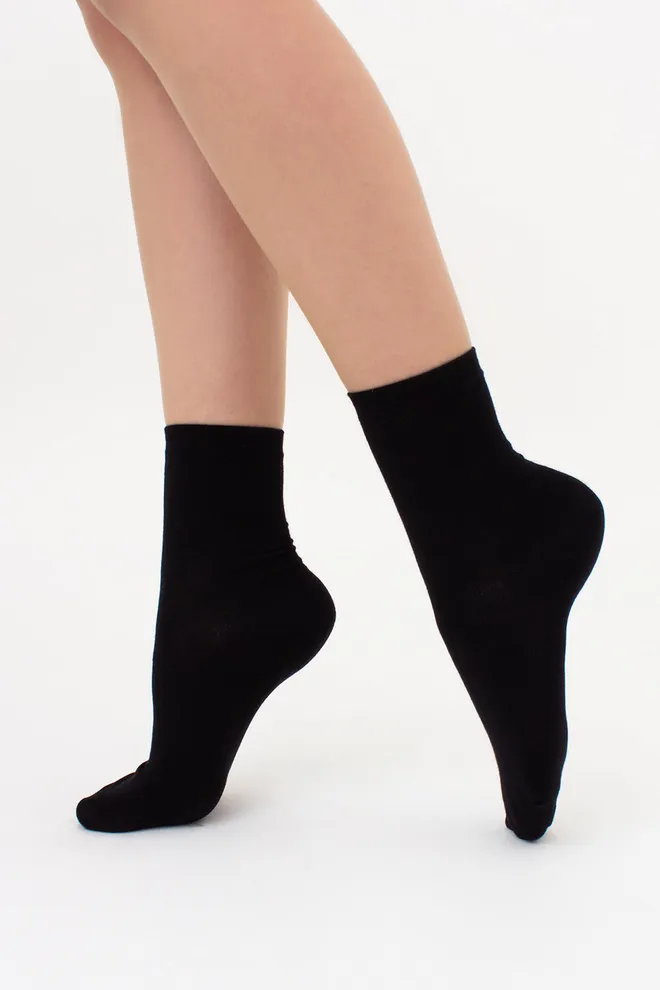 Женские высокие носки из бамбука WS3 BAMBOO Giulia (black), черный