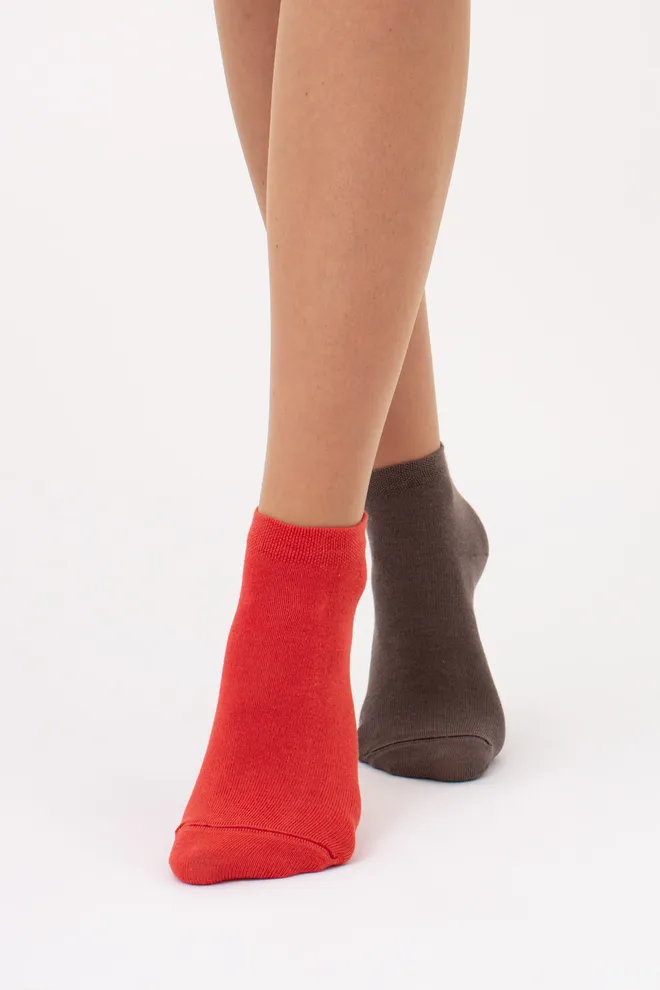 Носки женские короткие 2 пары WS2 CLASSIC Giulia (haze/ceramite), коричневый/оранжевый