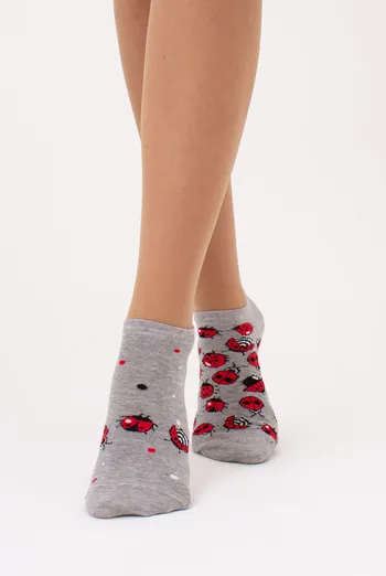 Носки женские короткие WS1 FASHION SET 2405 classic Giulia 2 пари (light grey melange), светло-серый