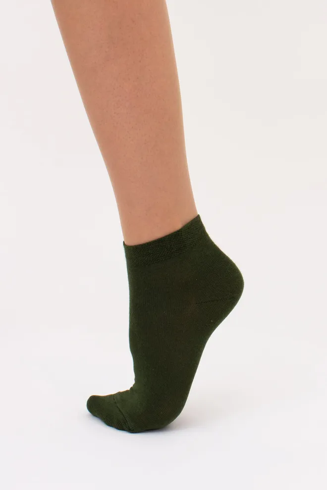 Шкарпетки жіночі короткі 2 пари WS2 CLASSIC Giulia (khaki/ceramite), зелений/помаранчевий