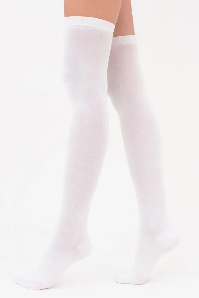 Хлопковые классические ботфорты WB1 CLASSIC Giulia (white), белый