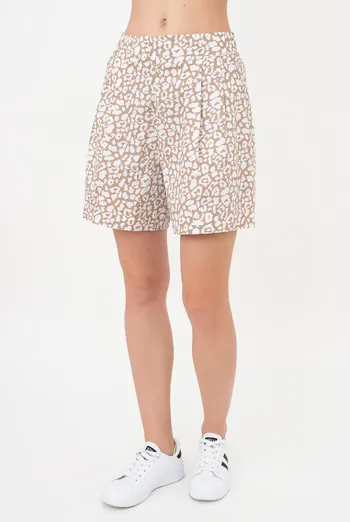 Хлопковые шорты с леопардовым принтом STREET SPOTTED 4219/010 Giulia (beige/milk leopard print), бежевый