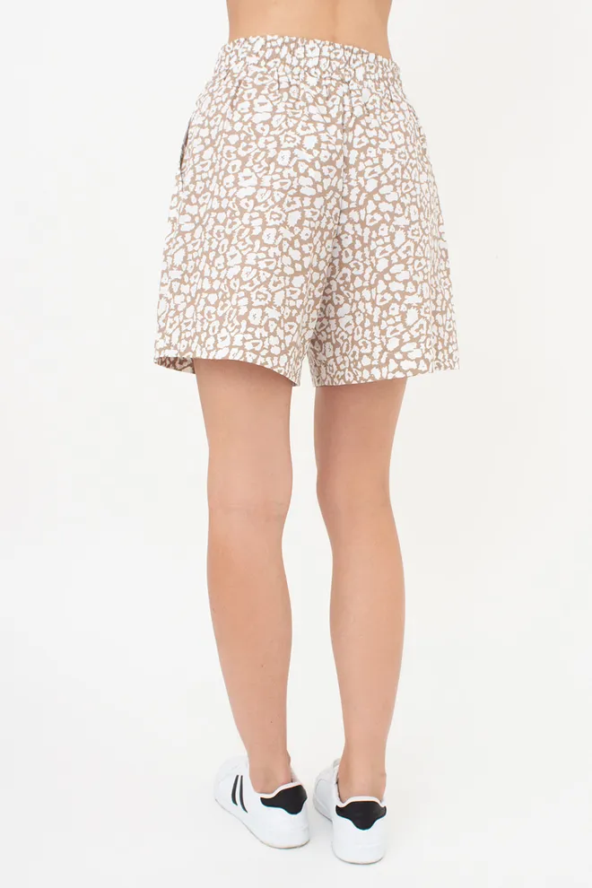 Хлопковые шорты с леопардовым принтом STREET SPOTTED 4219/010 Giulia (beige/milk leopard print), бежевый