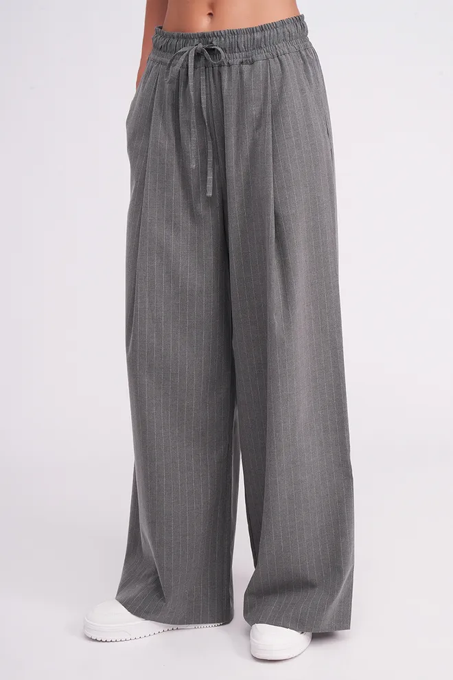 Брюки-палаццо GRACEFUL TAILORING 4331/200 Giulia (dark grey/stripe), серый