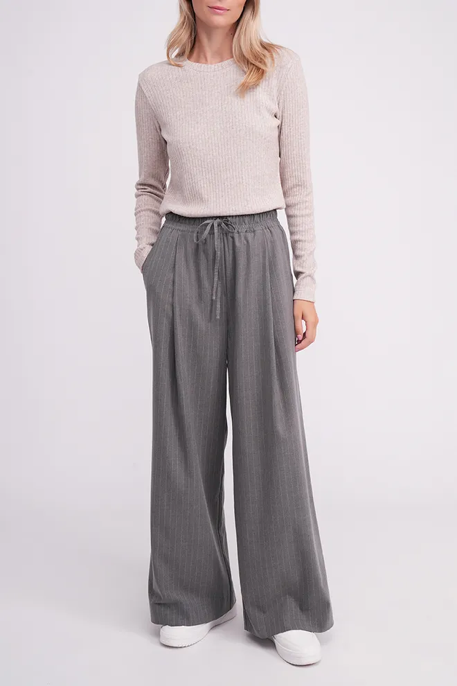 Брюки-палаццо GRACEFUL TAILORING 4331/200 Giulia (dark grey/stripe), серый