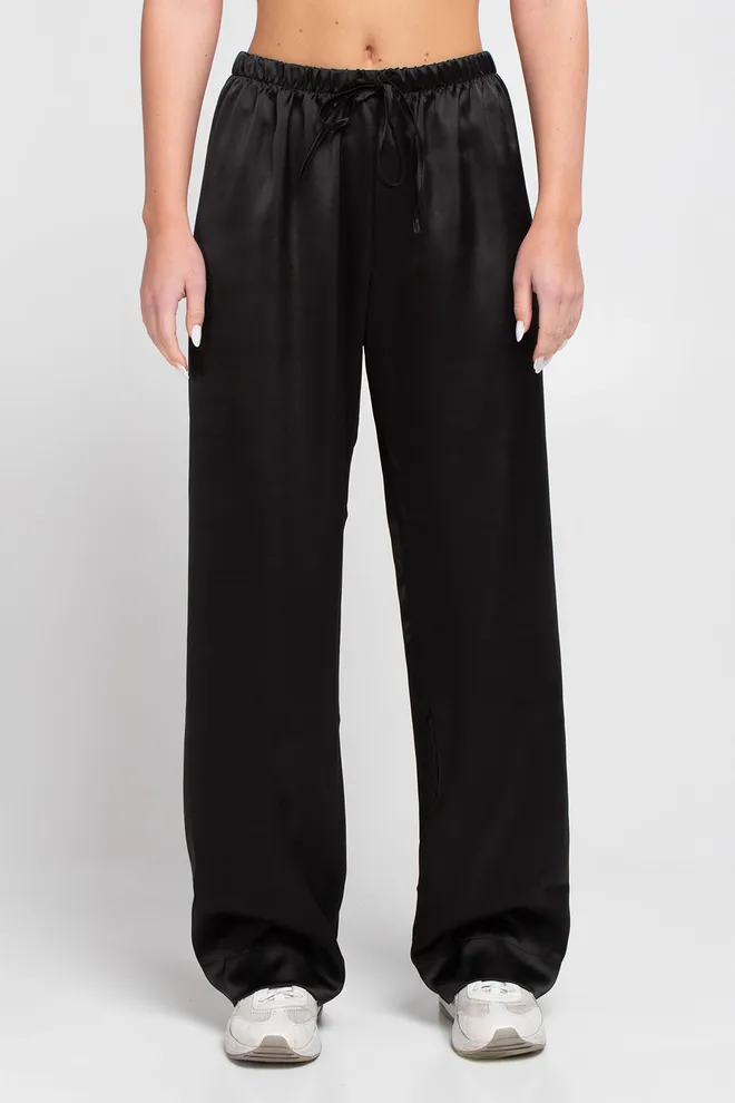Широкие шелковые штаны ROYAL SILK 4332/050 Giulia (black), черный