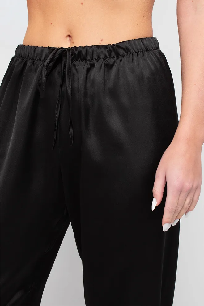 Широкие шелковые штаны ROYAL SILK 4332/050 Giulia (black), черный