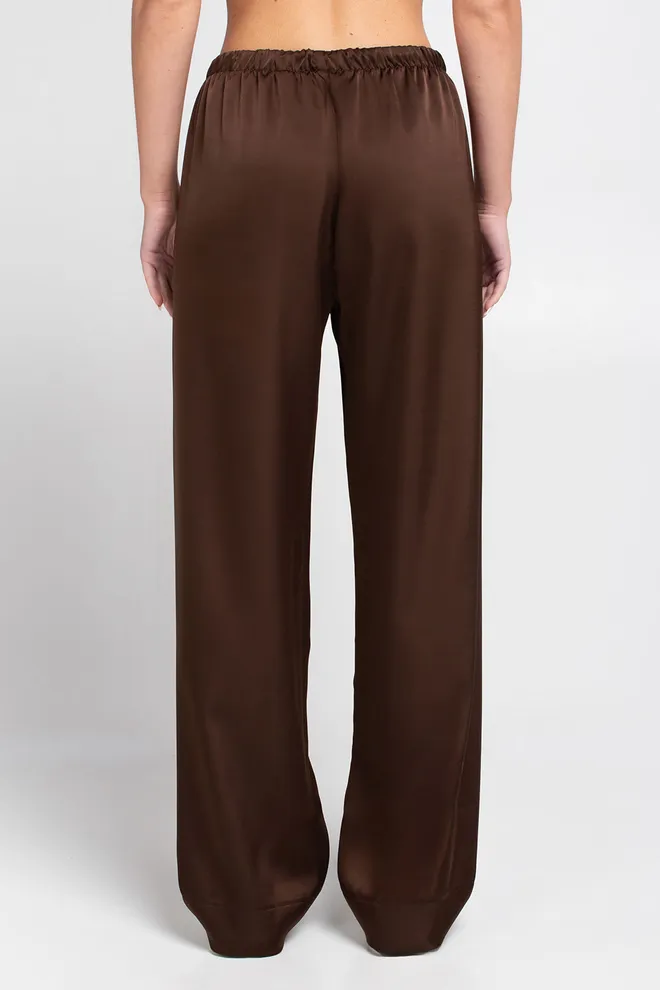 Широкие шелковые штаны ROYAL SILK 4332/050 Giulia (chocolate brown), коричневый