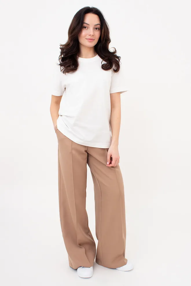 Брюки широкие со стрелками SILENT GRACE 4324/200 Giulia (sand), бежевый