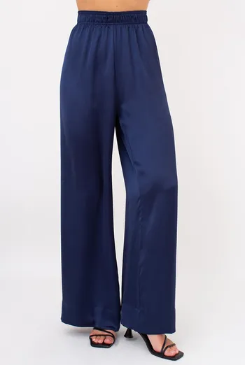 Женские шелковые брюки палаццо ROYAL SILK 4329/050 Giulia (navy), синий Женские шелковые брюки палаццо ROYAL SILK 4329/050 Giulia (navy), синий