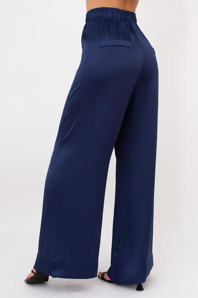 Женские шелковые брюки палаццо ROYAL SILK 4329/050 Giulia (navy), синий