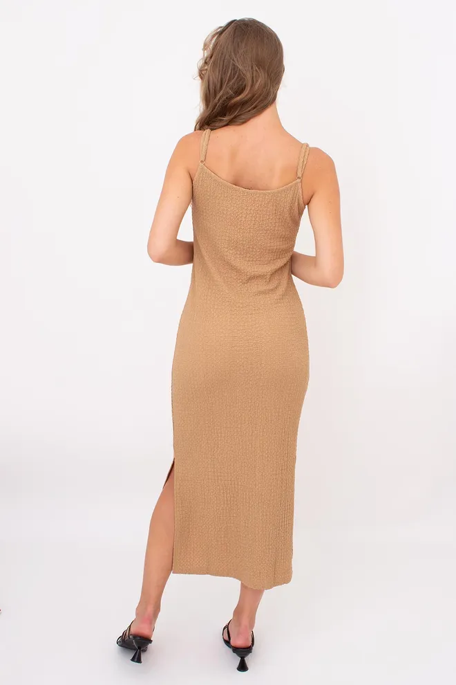 Платье миди с разрезами WHISPERED FOLDS 8901/260 Giulia (dark beige), бежевый