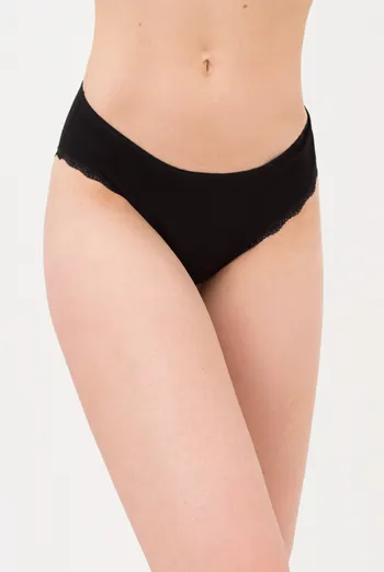 Женские трусики слипы из хлопка и кружева Leila lace 2301/60 Giulia (black), черный Женские трусики слипы из хлопка и кружева Leila lace 2301/60 Giulia (black), черный