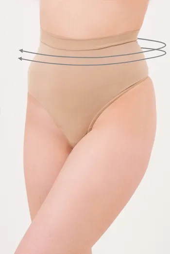 Женские бесшовные трусы стринги моделирующие STRING HIGH WAIST MODELLING Giulia beige (бежевый) Женские бесшовные трусы стринги моделирующие STRING HIGH WAIST MODELLING Giulia beige (бежевый)