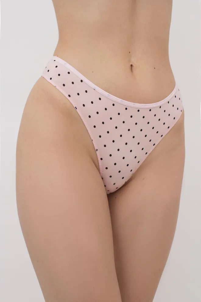 Женские трусы стринги Sweet cotton 2102/60 Giulia (beige dots)