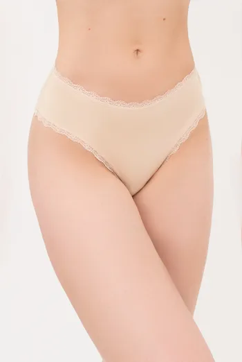 Женские трусы бразилиана из хлопка и кружева Leila lace 2206/60 Giulia beige (бежевый) Женские трусы бразилиана из хлопка и кружева Leila lace 2206/60 Giulia beige (бежевый)