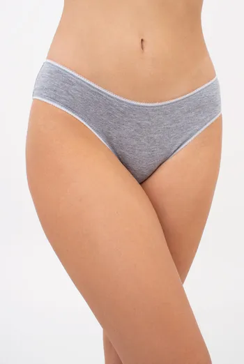 Женские трусики из хлопка слипы BASIC 2301/60 Giulia (grey melange), серый Женские трусики из хлопка слипы BASIC 2301/60 Giulia (grey melange), серый