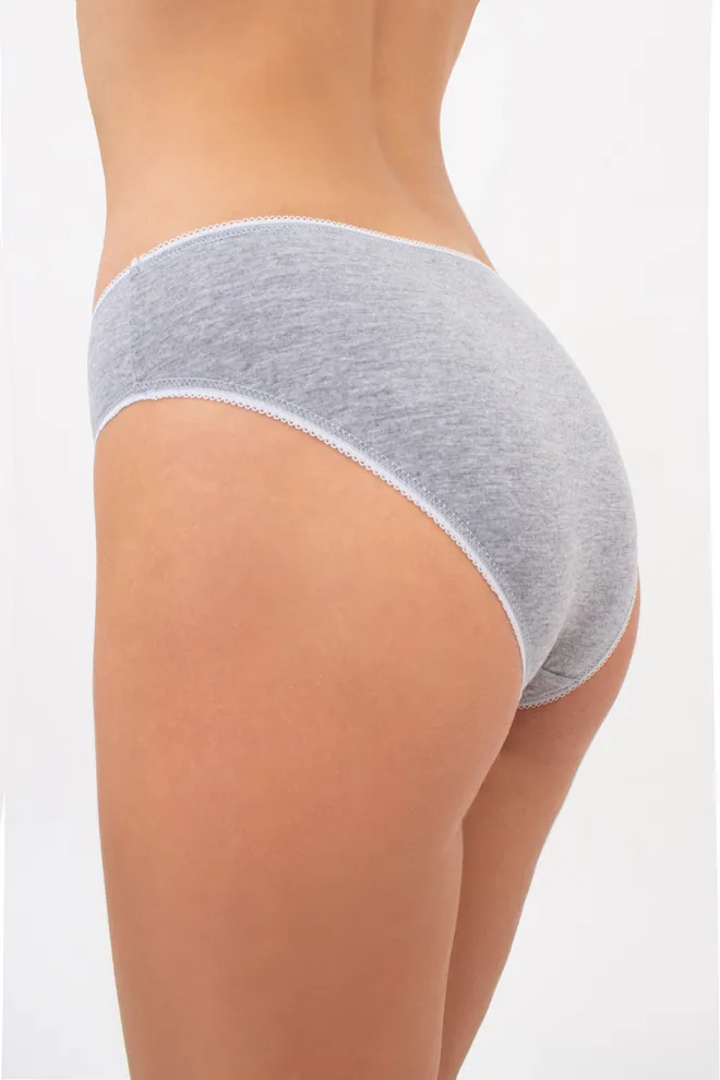 Женские трусики из хлопка слипы BASIC 2301/60 Giulia (grey melange), серый