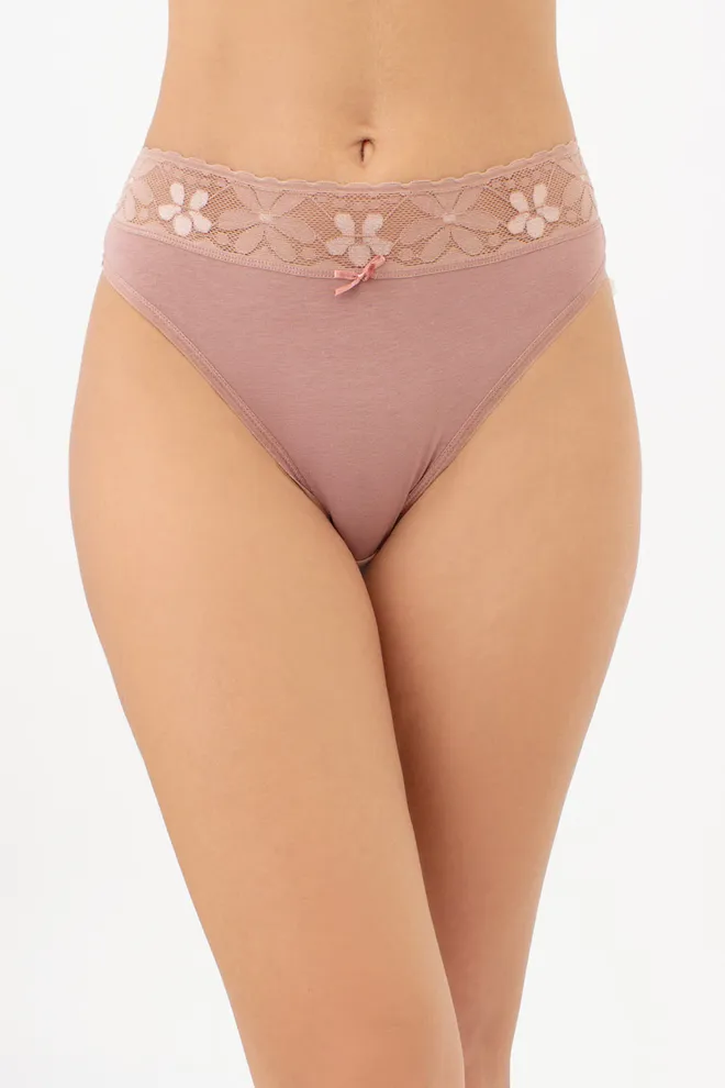 Хлопковые трусики бразилиана с кружевным поясом LEYA 2228/61 Giulia (mokko), коричневый