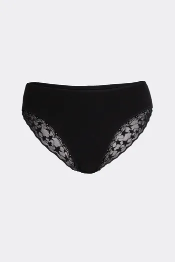 Хлопковые слипы с кружевом LADY LACE 2316/61 Giulia (black), черный Хлопковые слипы с кружевом LADY LACE 2316/61 Giulia (black), черный