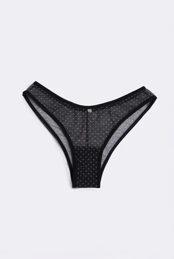 Бразилиана из сетки в горошек Glam 2239/40 Giulia (black dots), черный