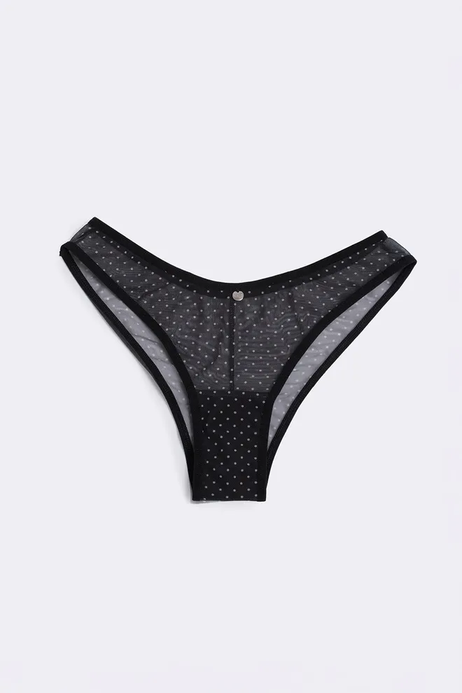 Бразилиана из сетки в горошек Glam 2239/40 Giulia (black dots), черный