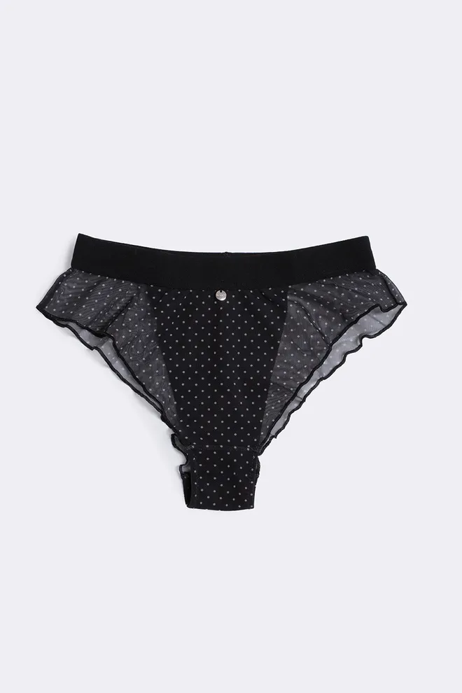 Бразилиана из сетки в горошек Glam 2240/40 Giulia (black dots), черный