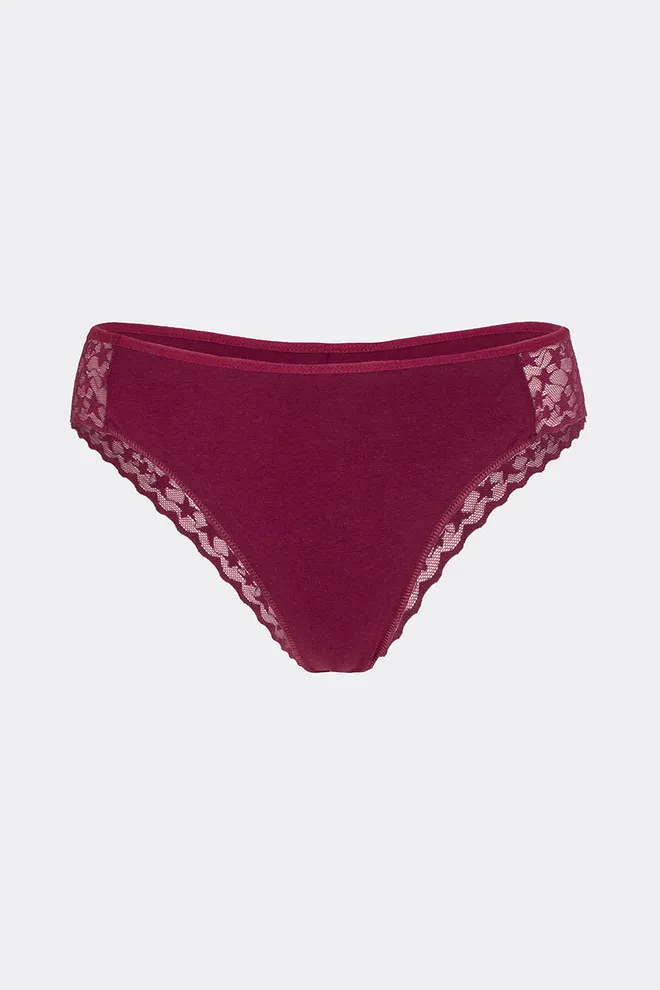 Хлопковые трусики бразилиана LADY LACE 2234/61 Giulia (burgundy), бордовый