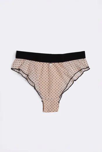 Бразилиана из сетки в горошек Glam 2240/40 Giulia (beige dots), бежевый
