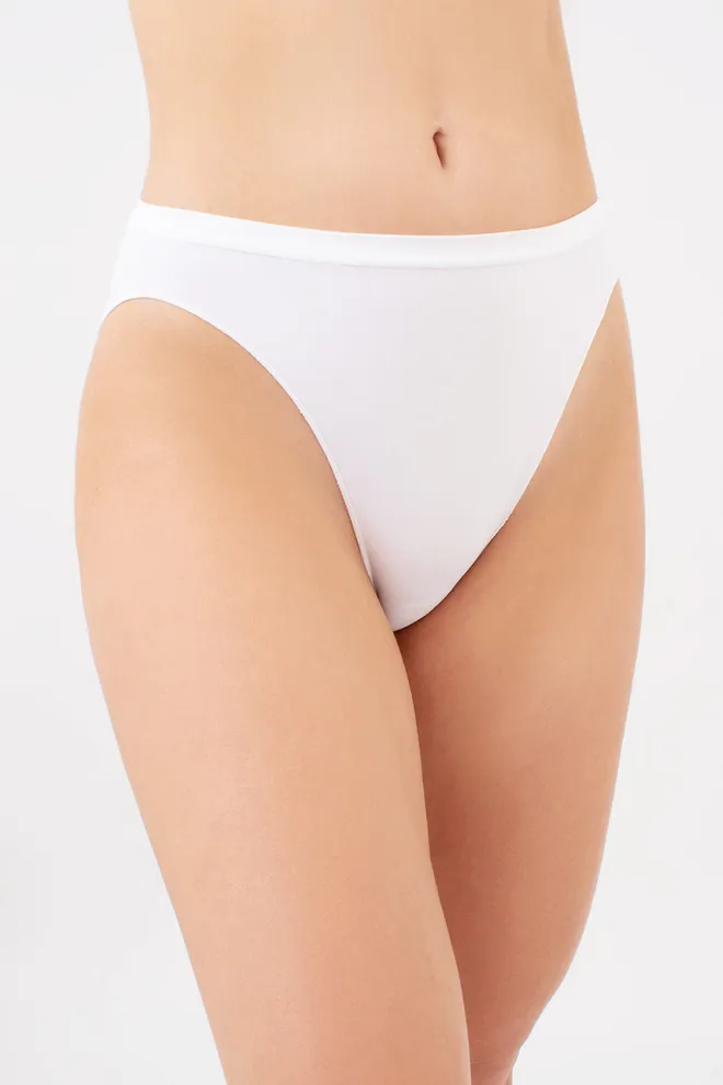 Бесшовные трусики слип HI-LEG BRIEFS Giulia (white), белый